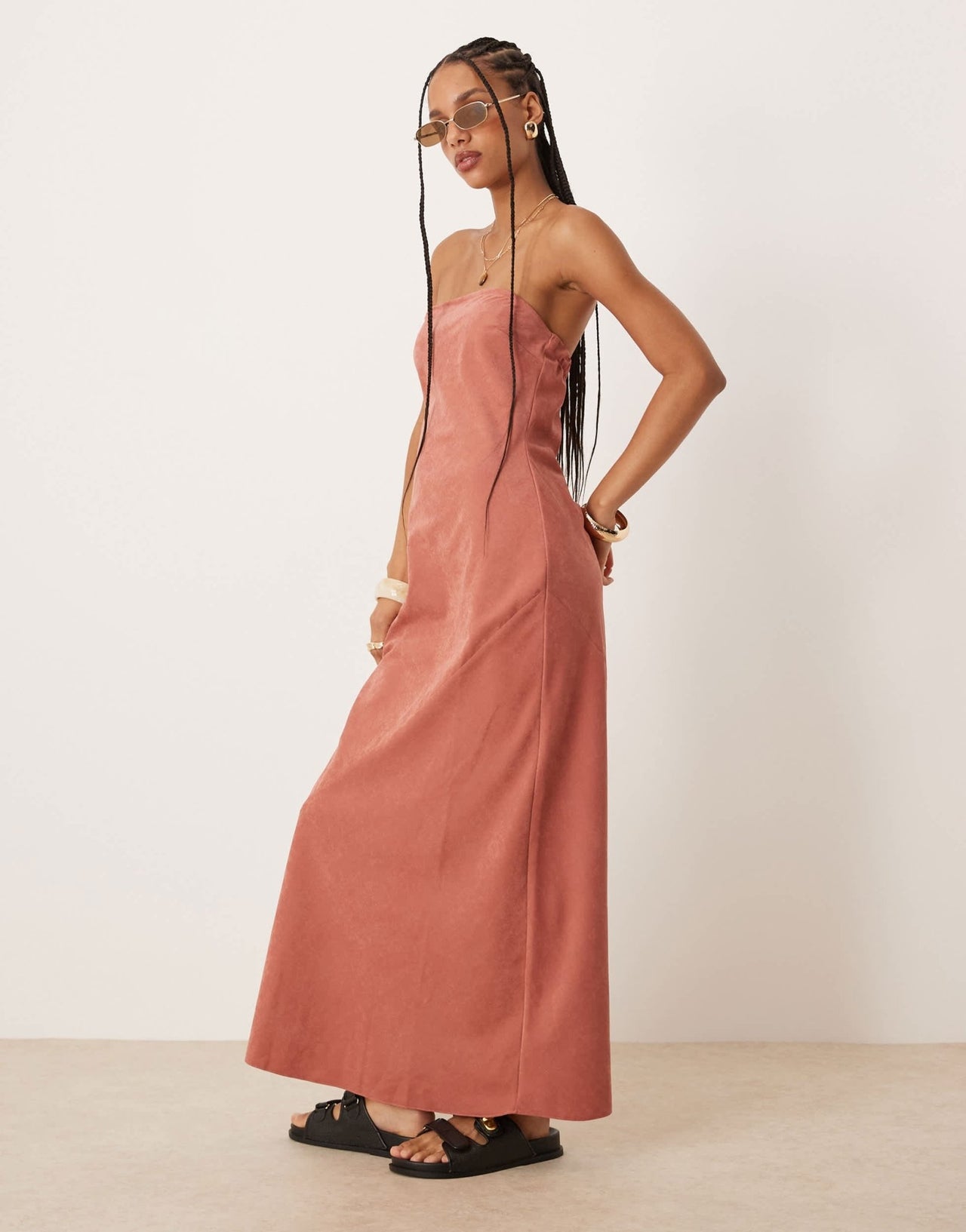 ASOS DESIGN bandeau maxi dress in terracotta - ASOS Sample Sale