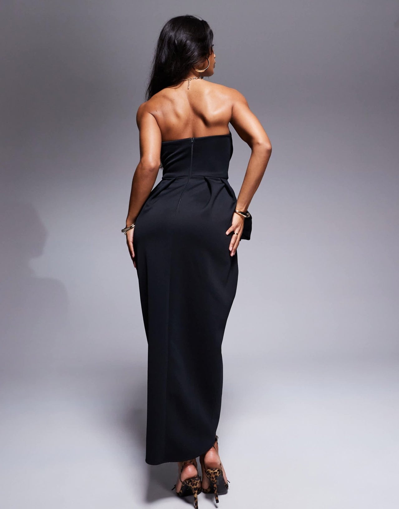 ASOS DESIGN bandeau midi dress with oversized bow in black - ASOS Sample Sale