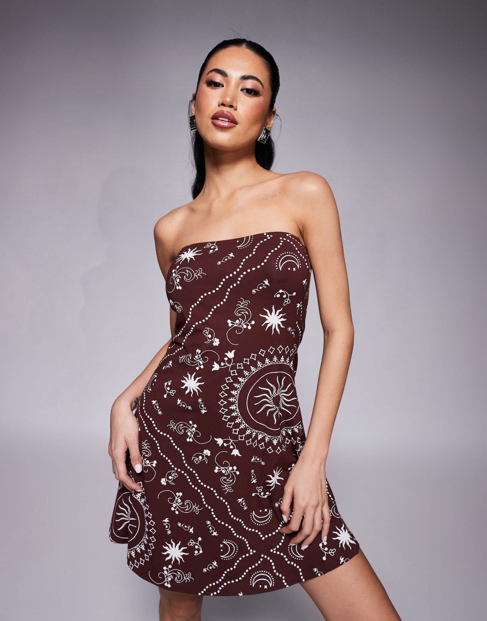 ASOS DESIGN bandeau mini swing dress in bandanna print - ASOS Sample Sale