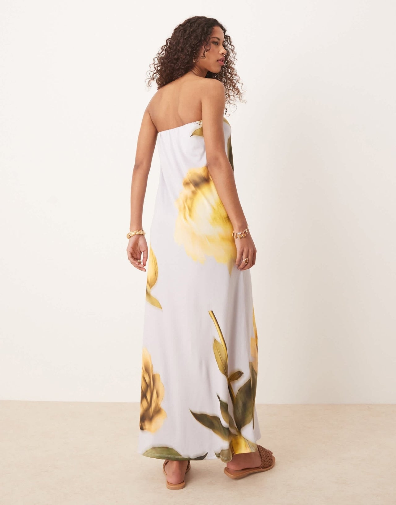 ASOS DESIGN bandeau placement flower maxi dress - ASOS Sample Sale