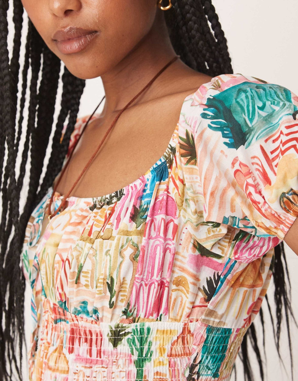 ASOS DESIGN bardot tie front shirred mini dress in floral print - ASOS Sample Sale