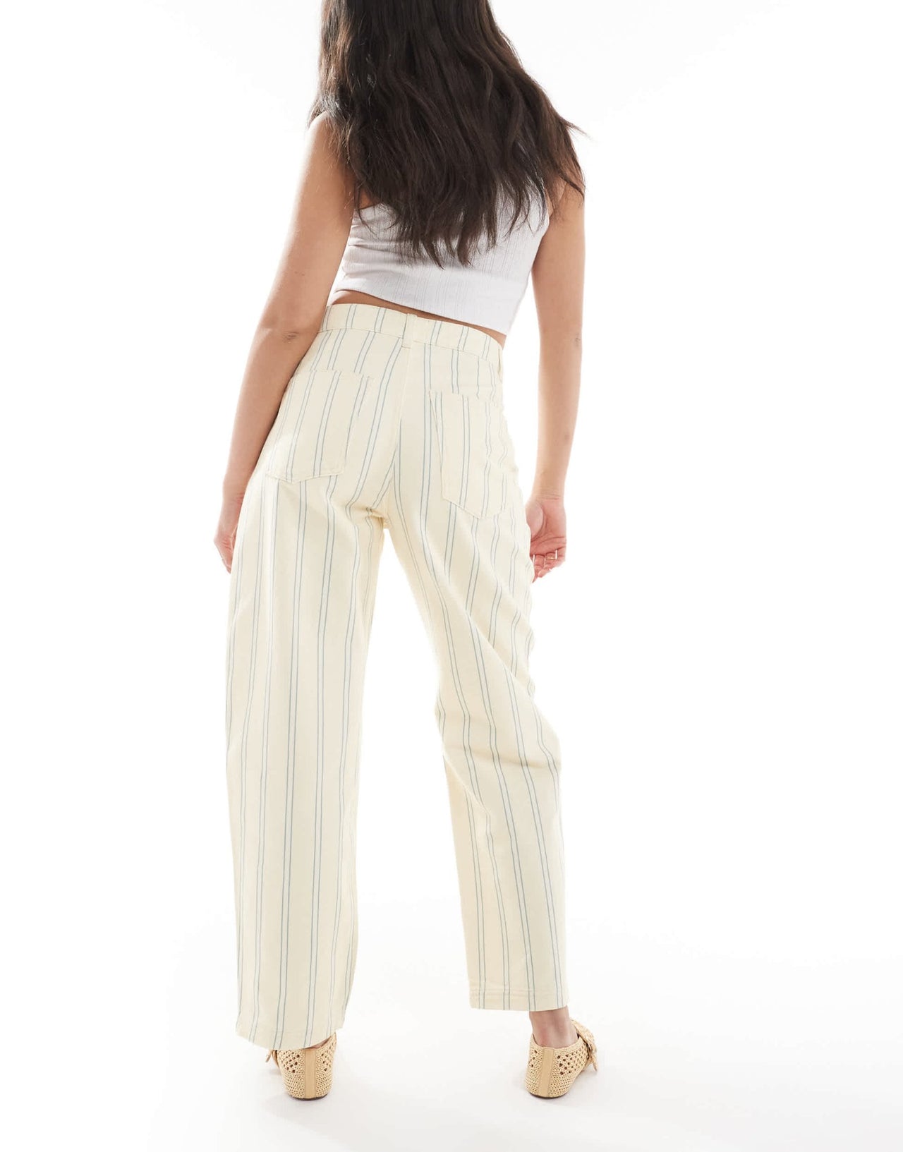 ASOS DESIGN barrel leg jean in buttermilk stripe - ASOS Sample Sale