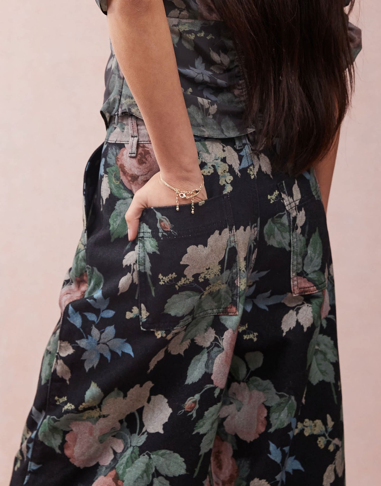 ASOS DESIGN barrel leg trousers in black floral print - ASOS Sample Sale