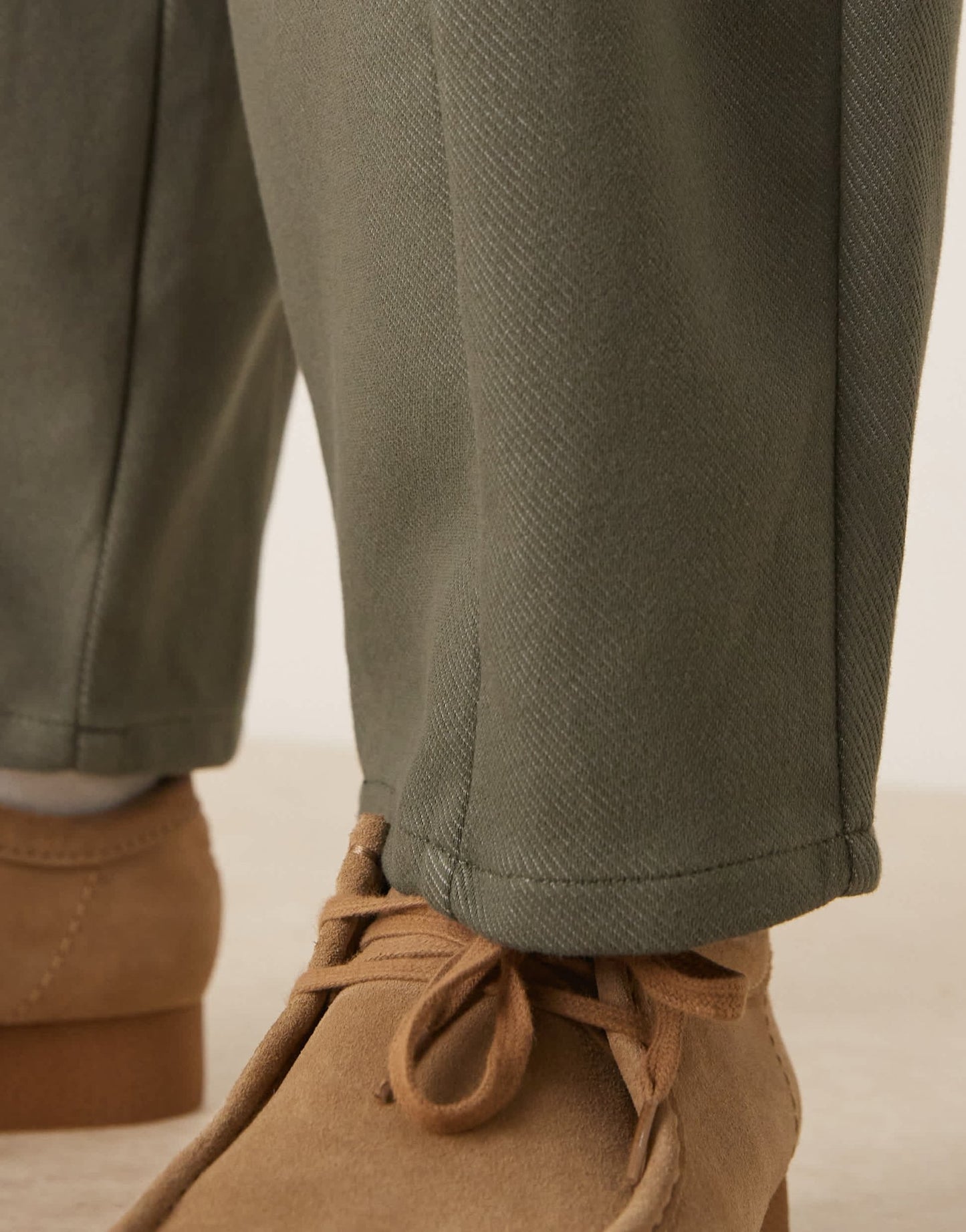 ASOS DESIGN barrel leg twill trousers in khaki - ASOS Sample Sale