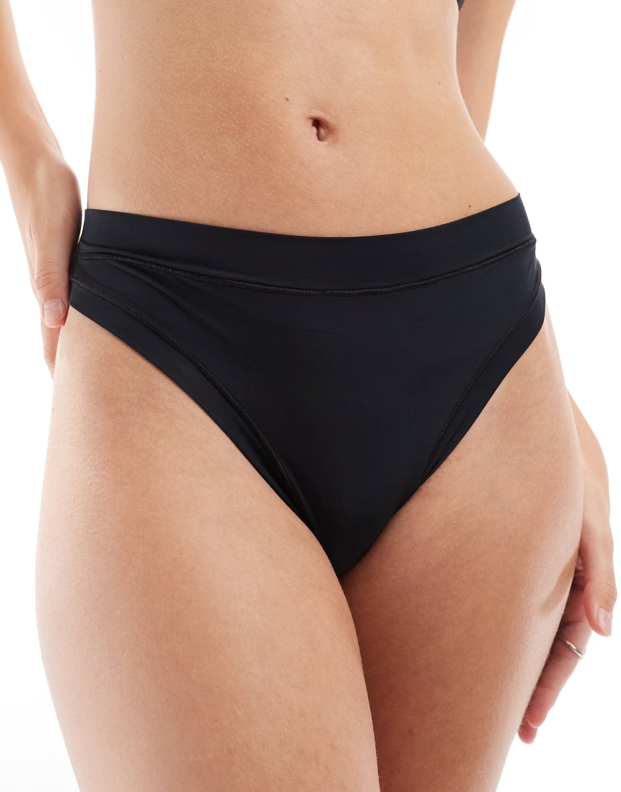 ASOS DESIGN Bella 2 pack super soft high waist thong in black - ASOS Sample Sale