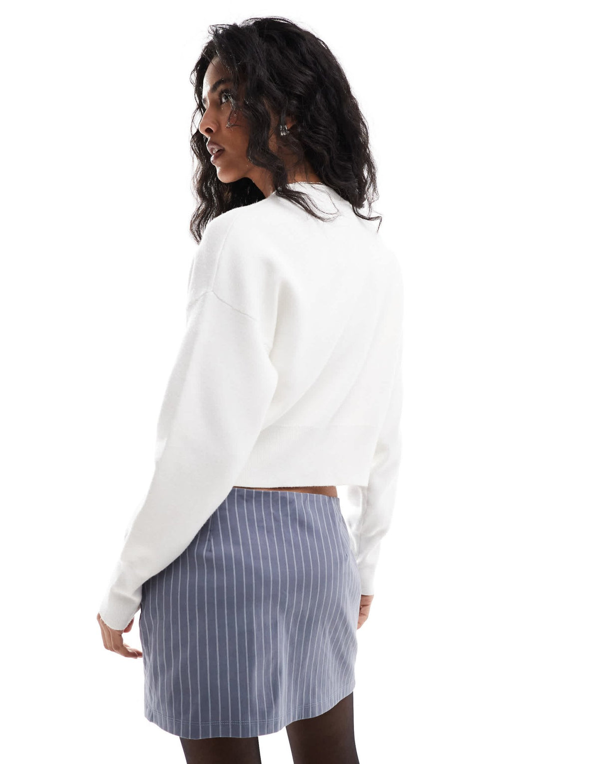 ASOS DESIGN bengaline mini skort in grey pinstripe - ASOS Sample Sale
