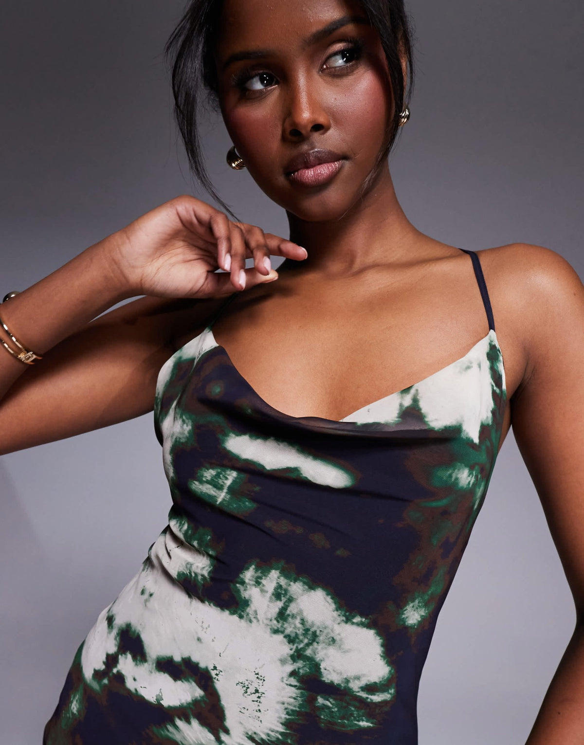 ASOS DESIGN bias strappy cross back maxi dress in abstract print - ASOS Sample Sale