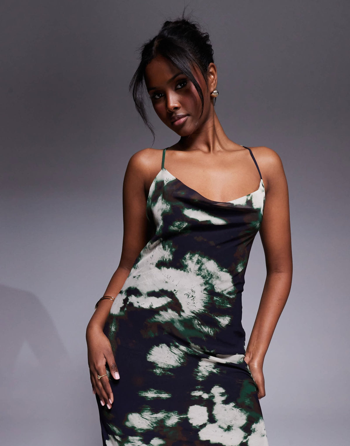 ASOS DESIGN bias strappy cross back maxi dress in abstract print - ASOS Sample Sale