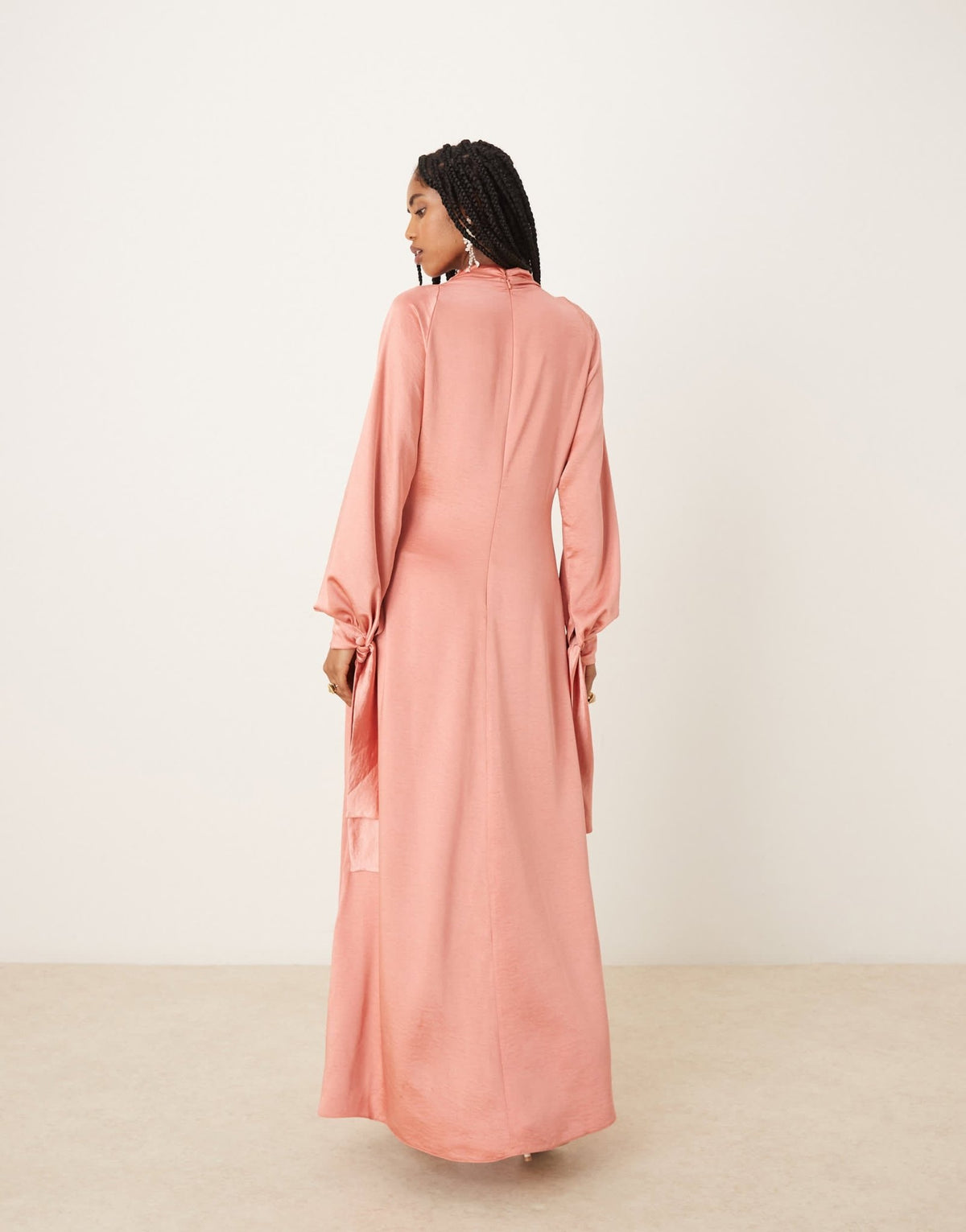 ASOS DESIGN blouson high neck maxi dress in rose - ASOS Sample Sale
