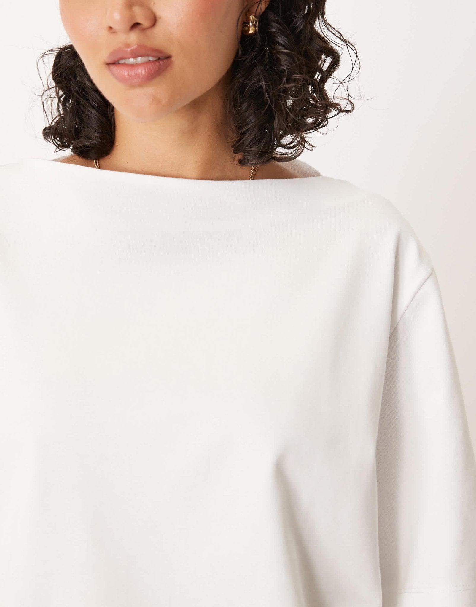 ASOS DESIGN boat neck oversized tee in white - ASOS Sample Sale
