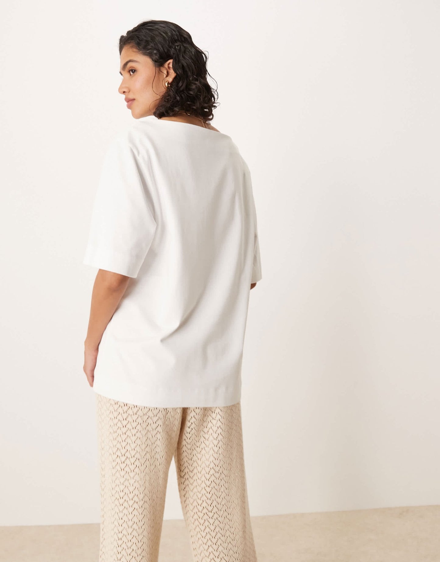 ASOS DESIGN boat neck oversized tee in white - ASOS Sample Sale