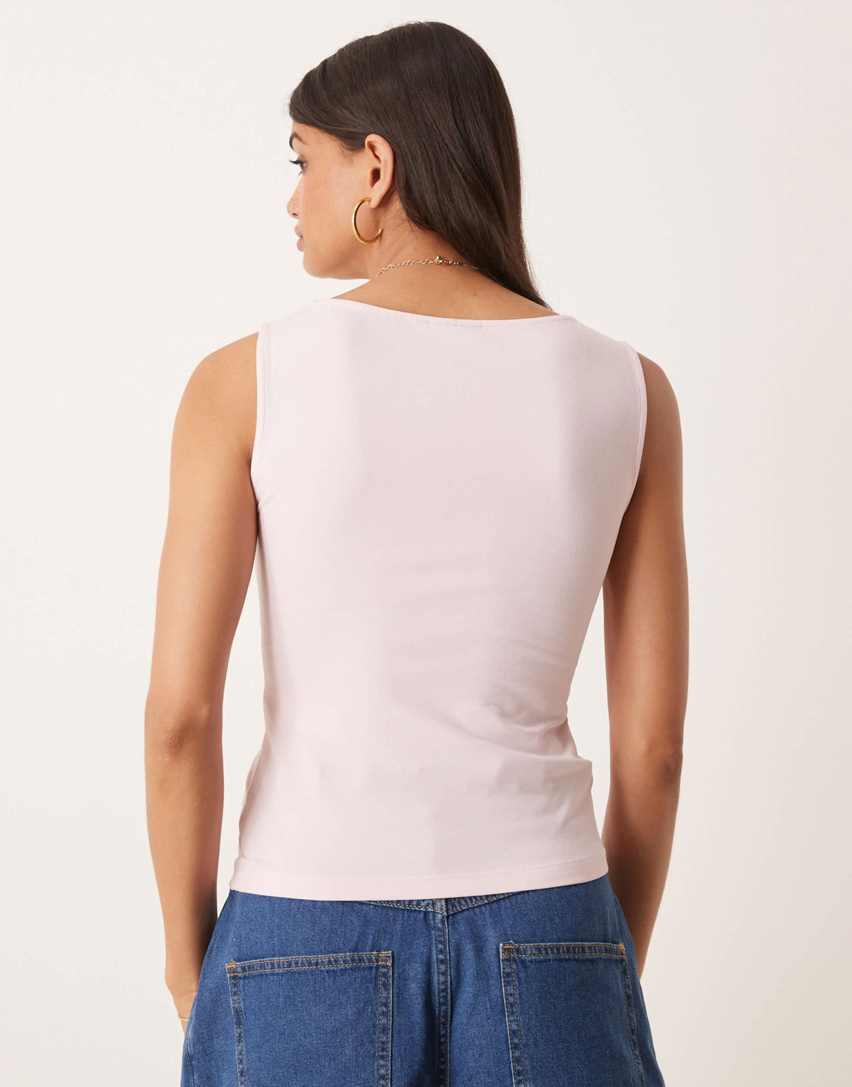 ASOS DESIGN boat neck vest with hotfix postcard graphic in pink - ASOS Sample Sale