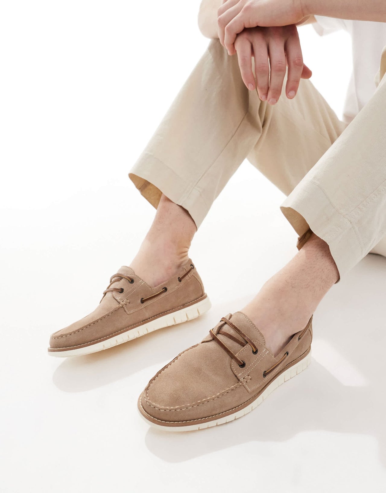 ASOS DESIGN boat shoes in stone suede - ASOS Sample Sale