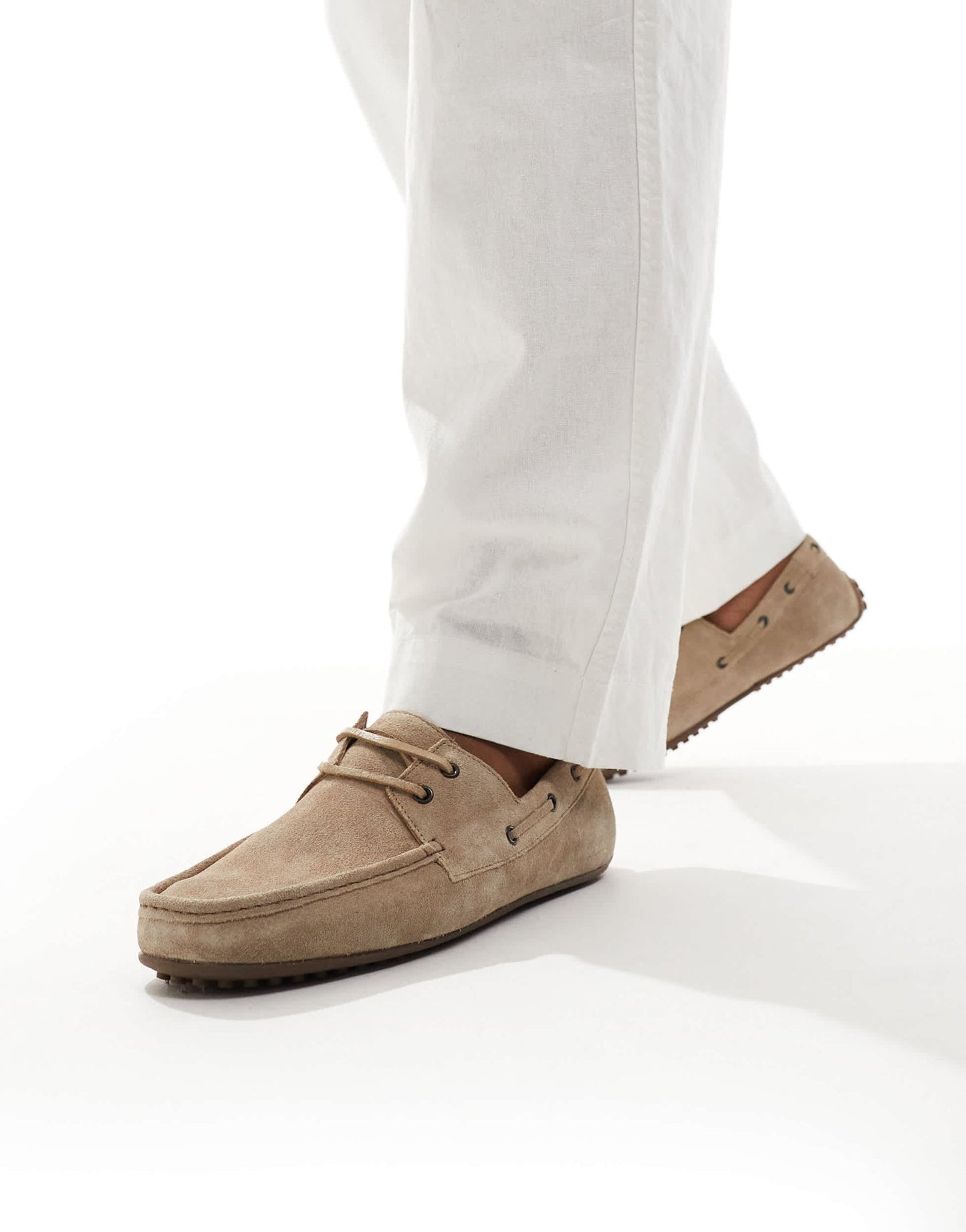 ASOS DESIGN boat shoes in stone suede - ASOS Sample Sale