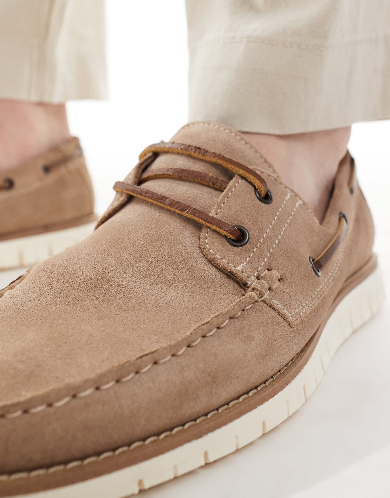 ASOS DESIGN boat shoes in stone suede - ASOS Sample Sale
