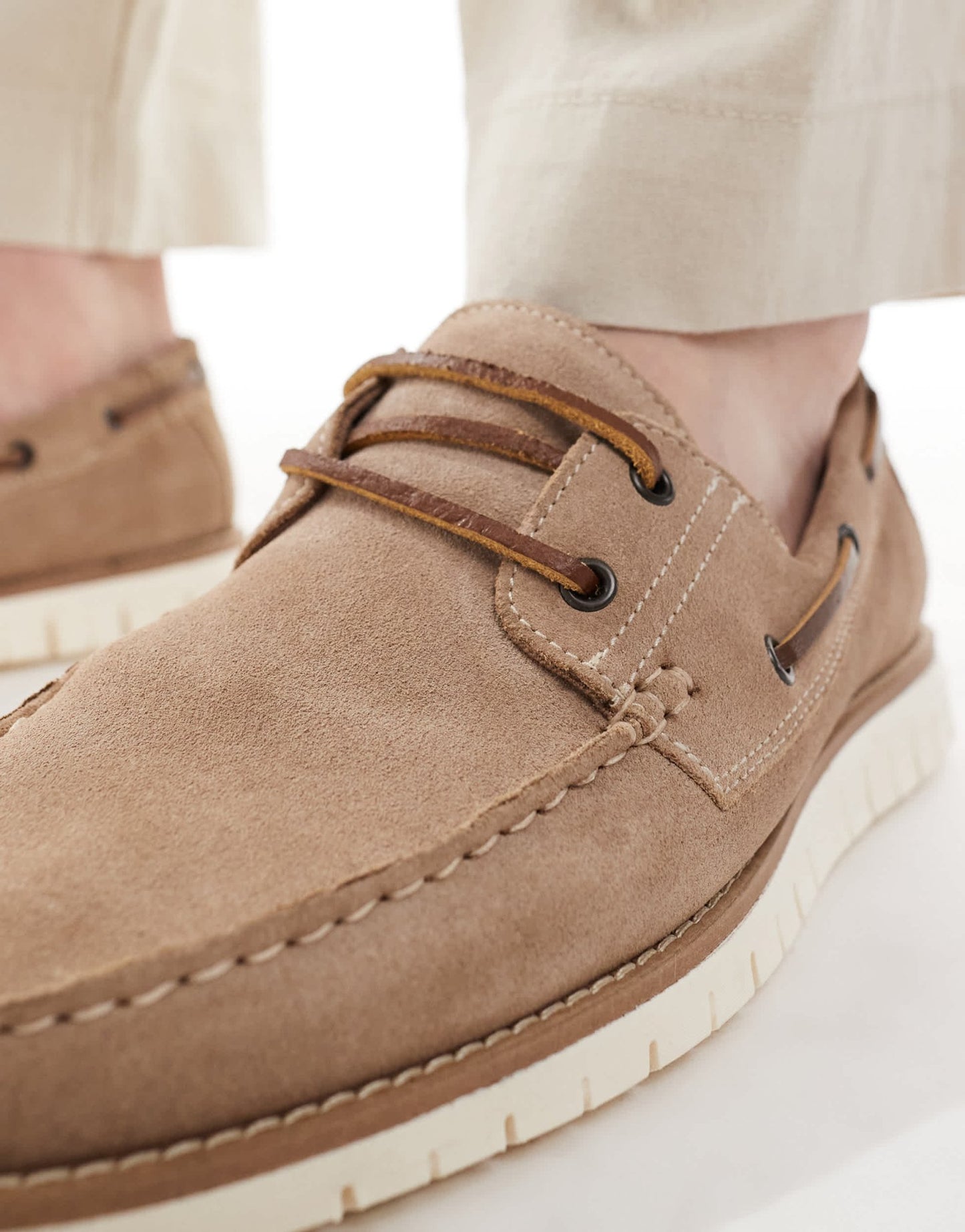 ASOS DESIGN boat shoes in stone suede - ASOS Sample Sale