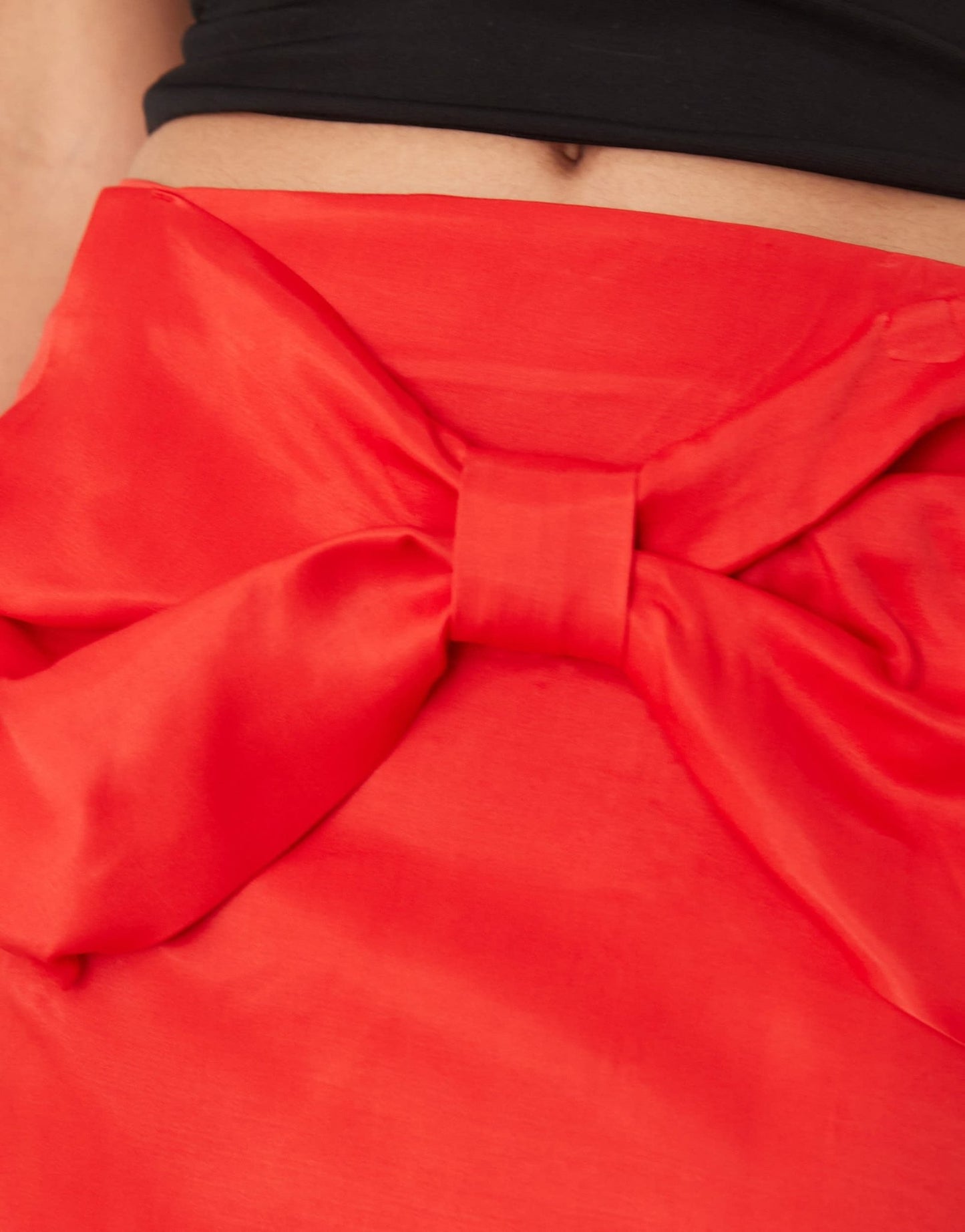 ASOS DESIGN bow detail mini skirt in red - ASOS Sample Sale