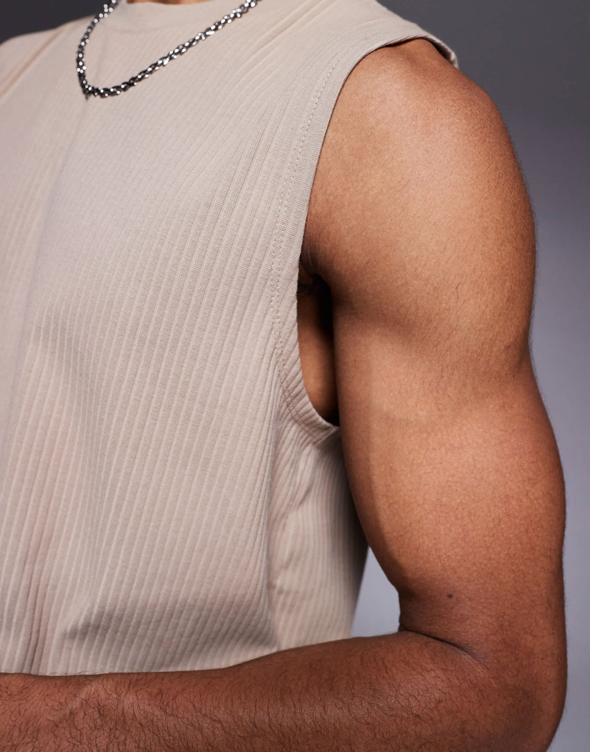 ASOS DESIGN boxy boxy oversized fit tank in brown rib - ASOS Sample Sale