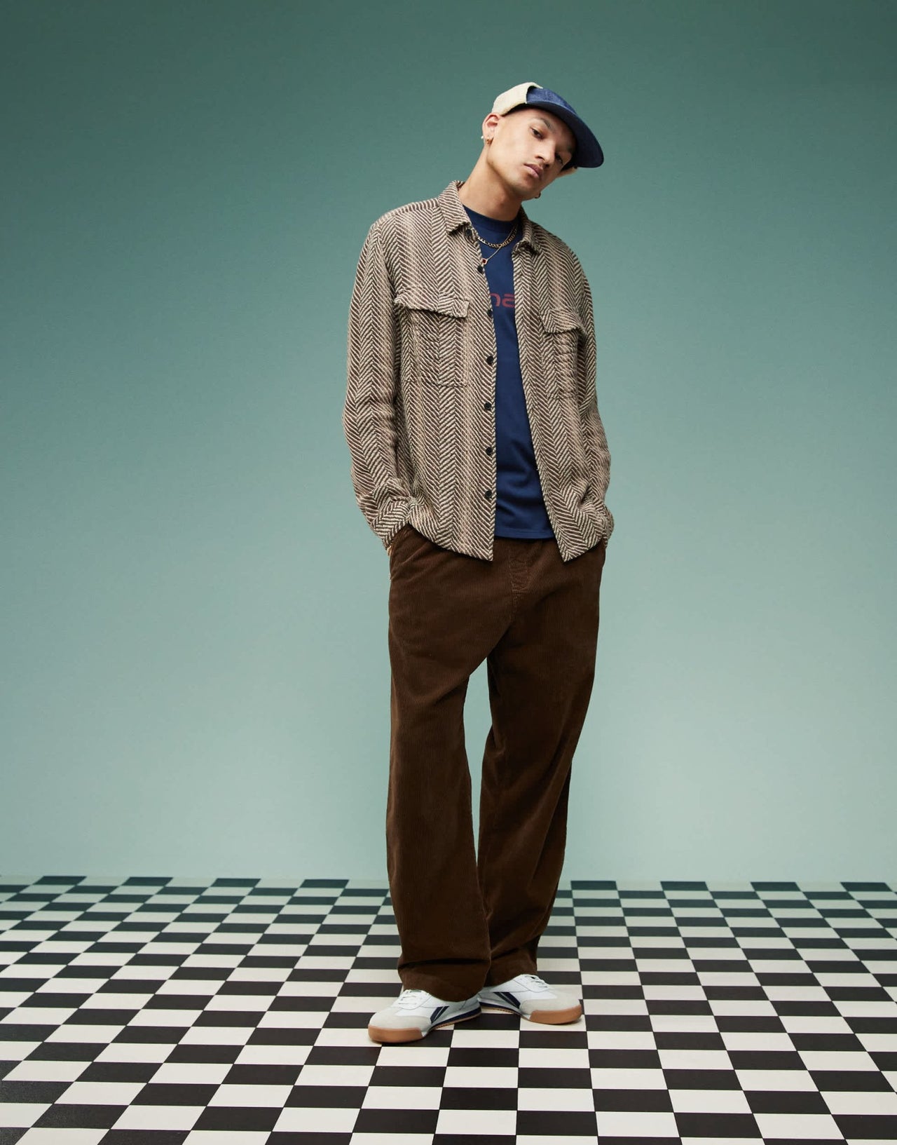 ASOS DESIGN boxy herringbone overshirt in brown - ASOS Sample Sale