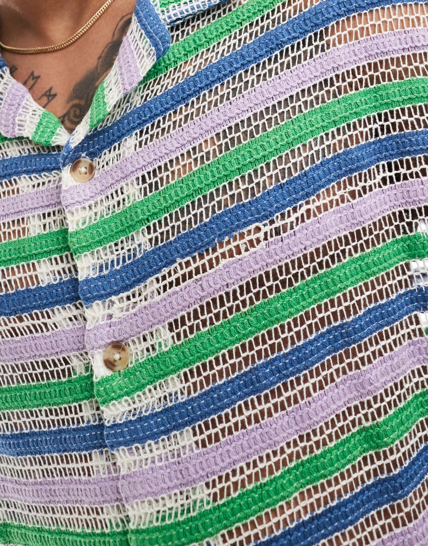 ASOS DESIGN boxy oversized revere crochet shirt - ASOS Sample Sale