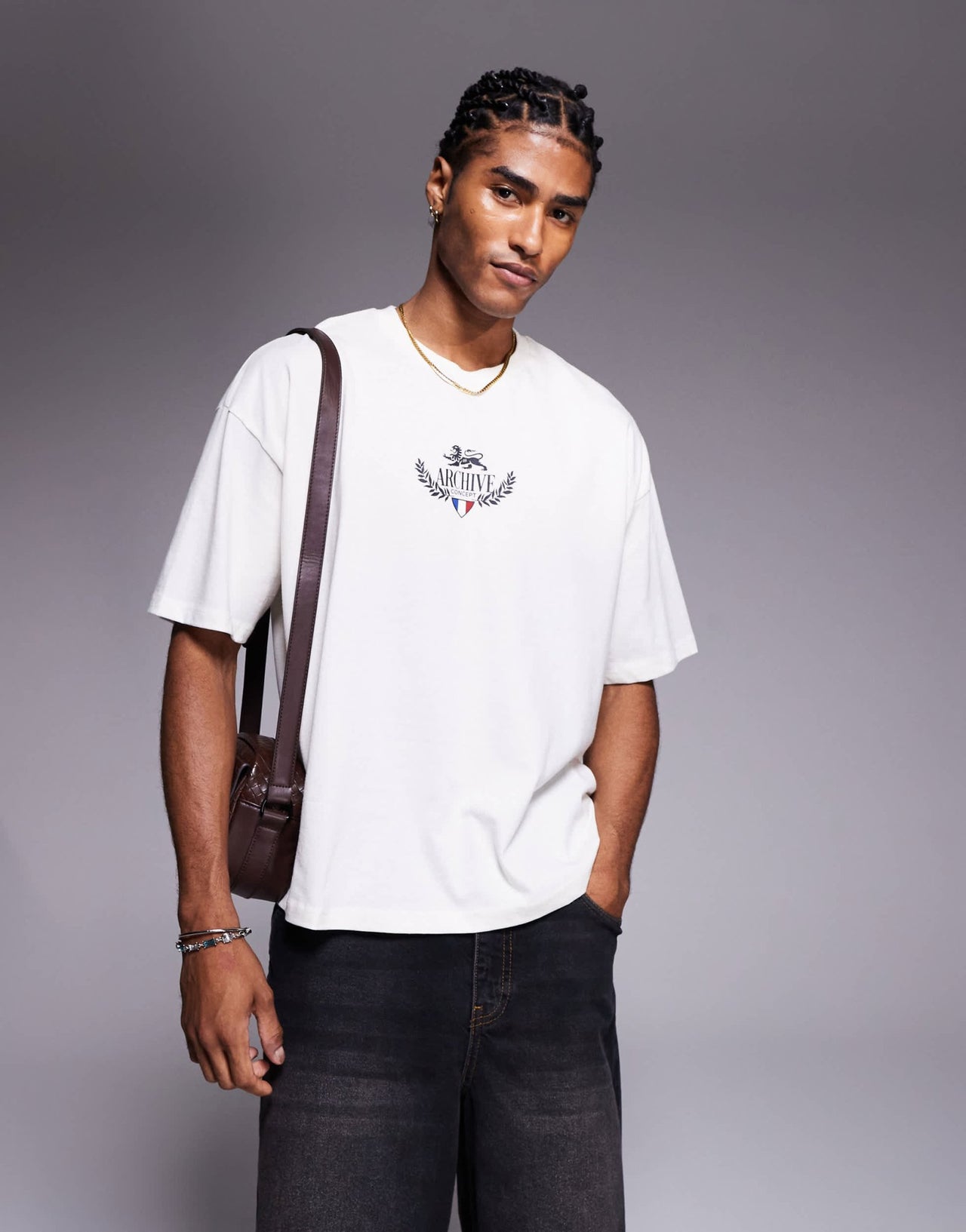 ASOS DESIGN boxy oversized t-shirt with city graphic in off white - ASOS Sample Sale