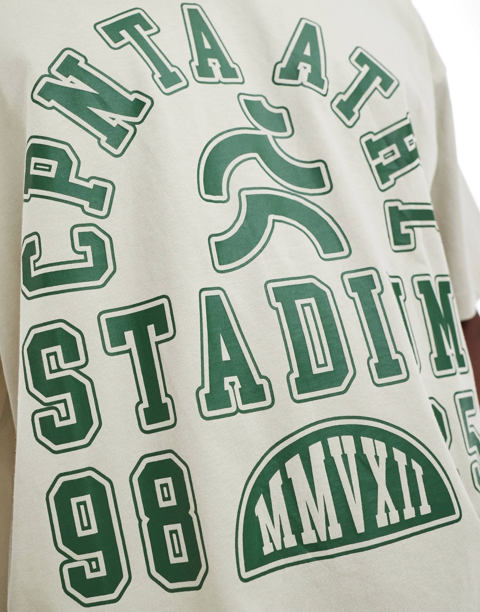 ASOS DESIGN boxy oversized t-shirt with sports graphic in beige - ASOS Sample Sale