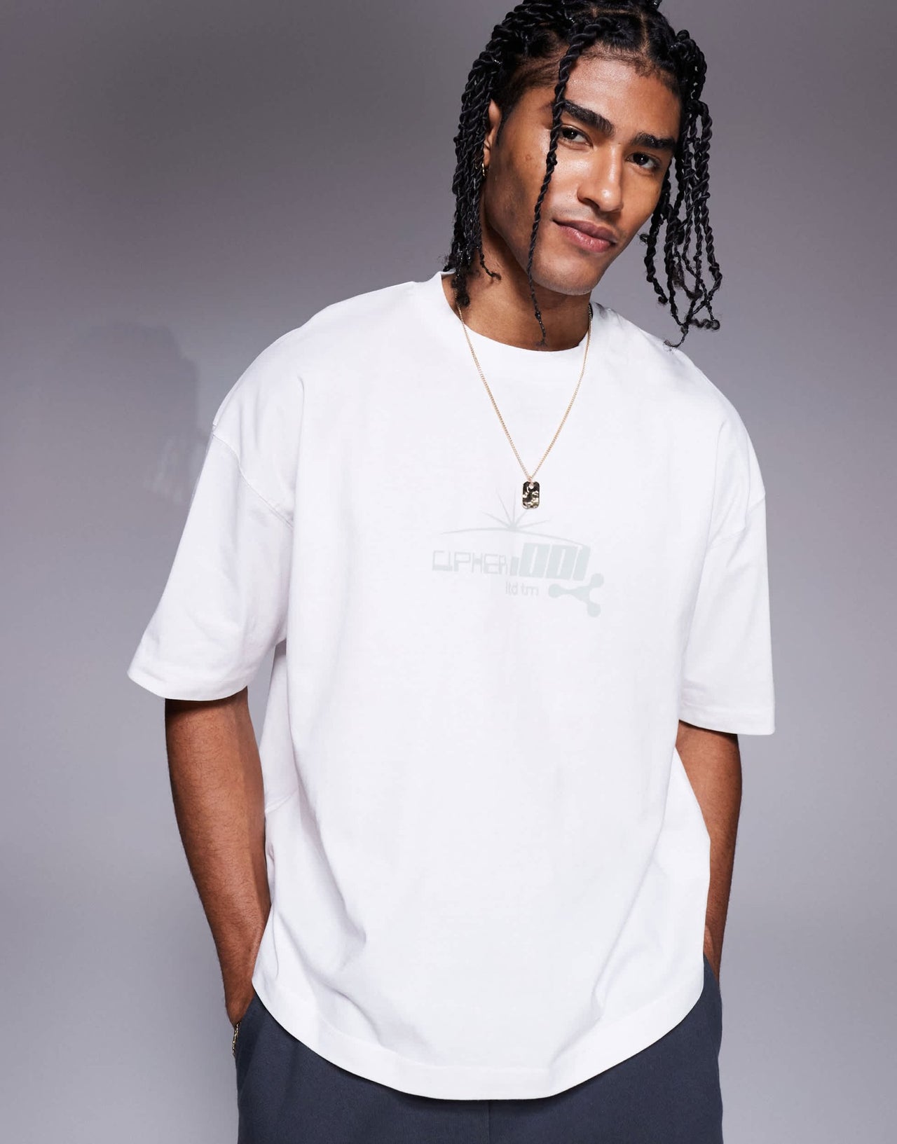 ASOS DESIGN boxy oversized t-shirt with street graphic in white - ASOS Sample Sale