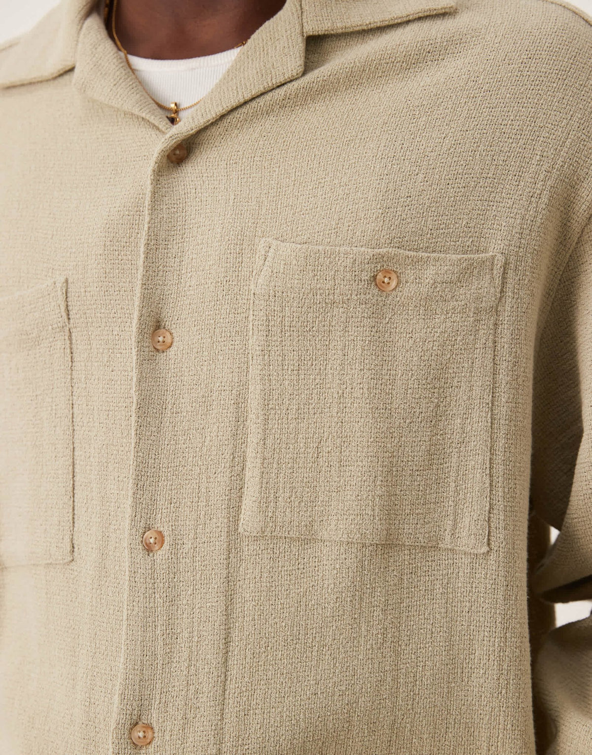 ASOS DESIGN boxy oversized textured shirt in sage green - ASOS Sample Sale