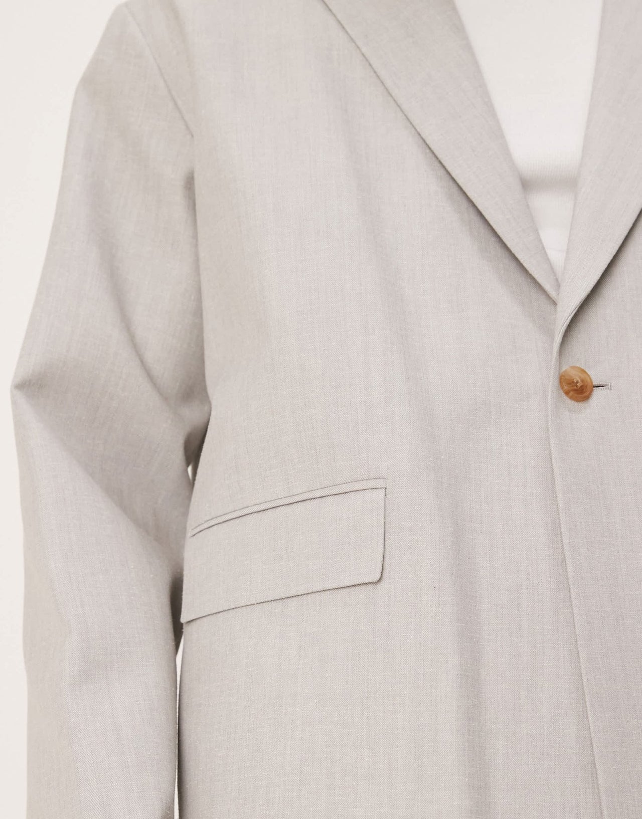 ASOS DESIGN boxy suit jacket with linen in grey texture - ASOS Sample Sale