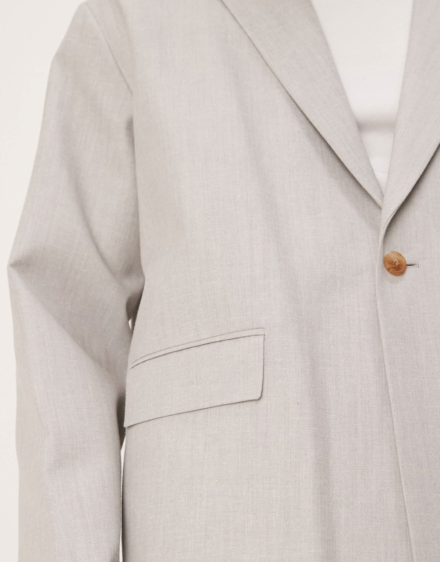 ASOS DESIGN boxy suit jacket with linen in grey texture - ASOS Sample Sale