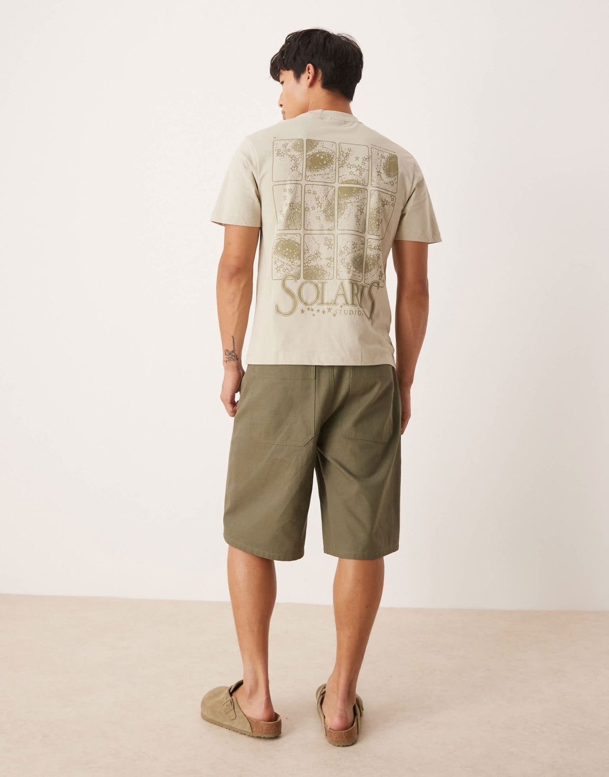 ASOS DESIGN boxy t-shirt with celestial graphic in beige - ASOS Sample Sale