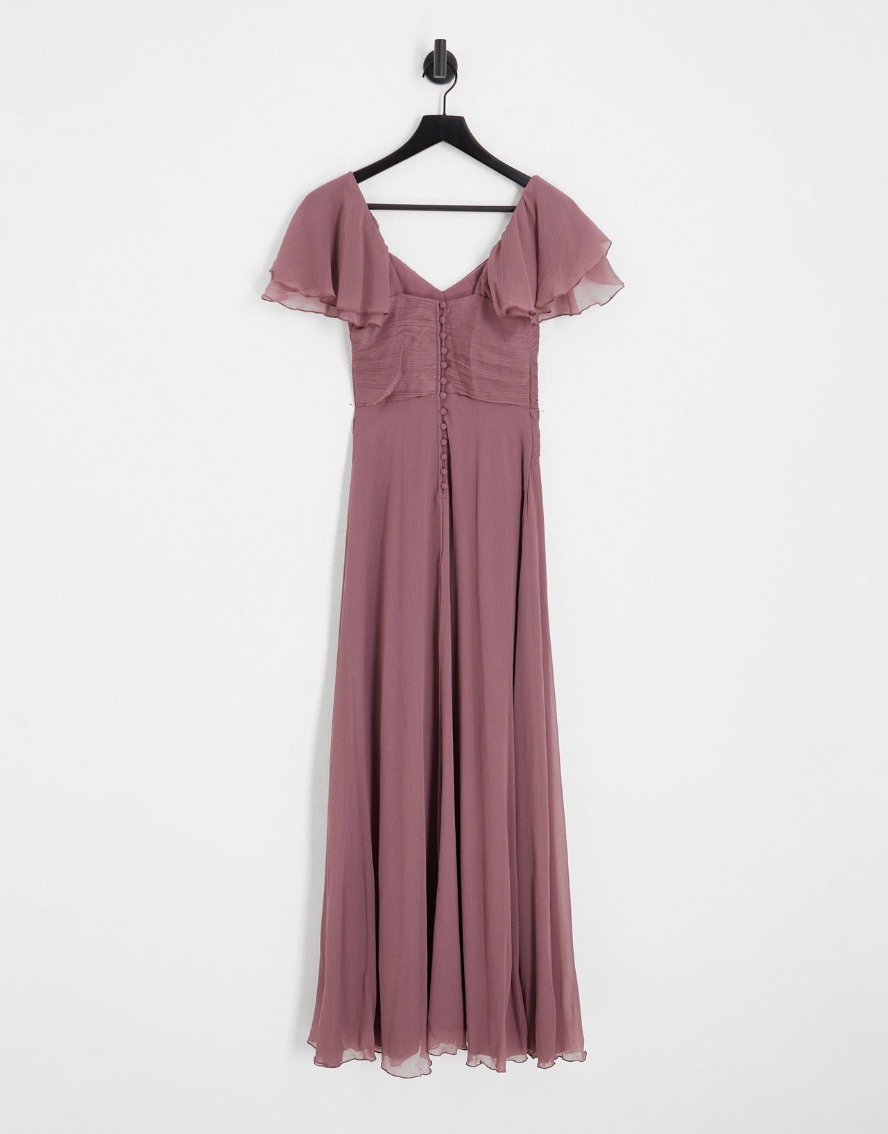 ASOS DESIGN Bridesmaid short sleeve ruched maxi dress – ASOS Sample Sale