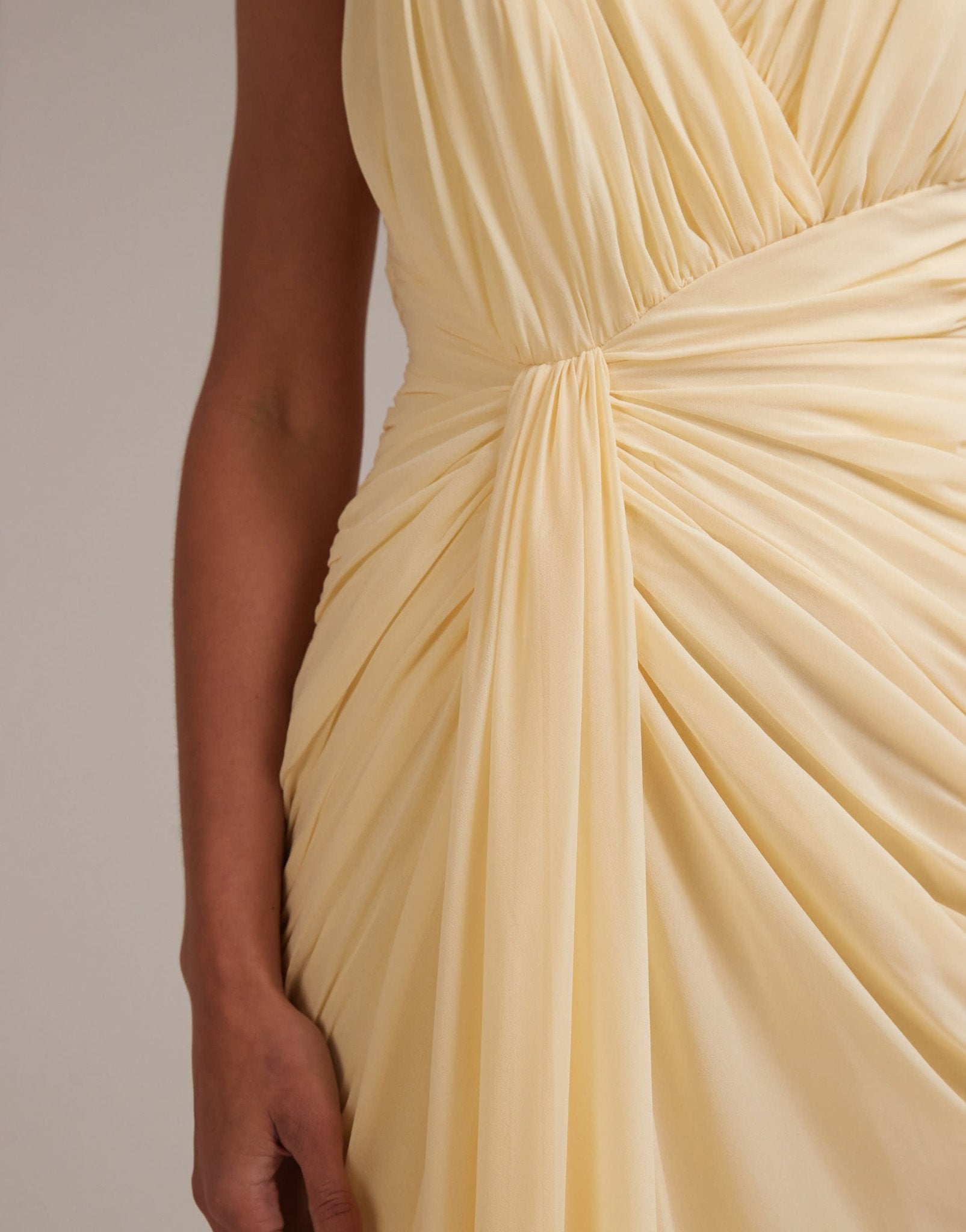 ASOS DESIGN bridesmaids gathered twisted strap maxi dress in yellow - ASOS Sample Sale