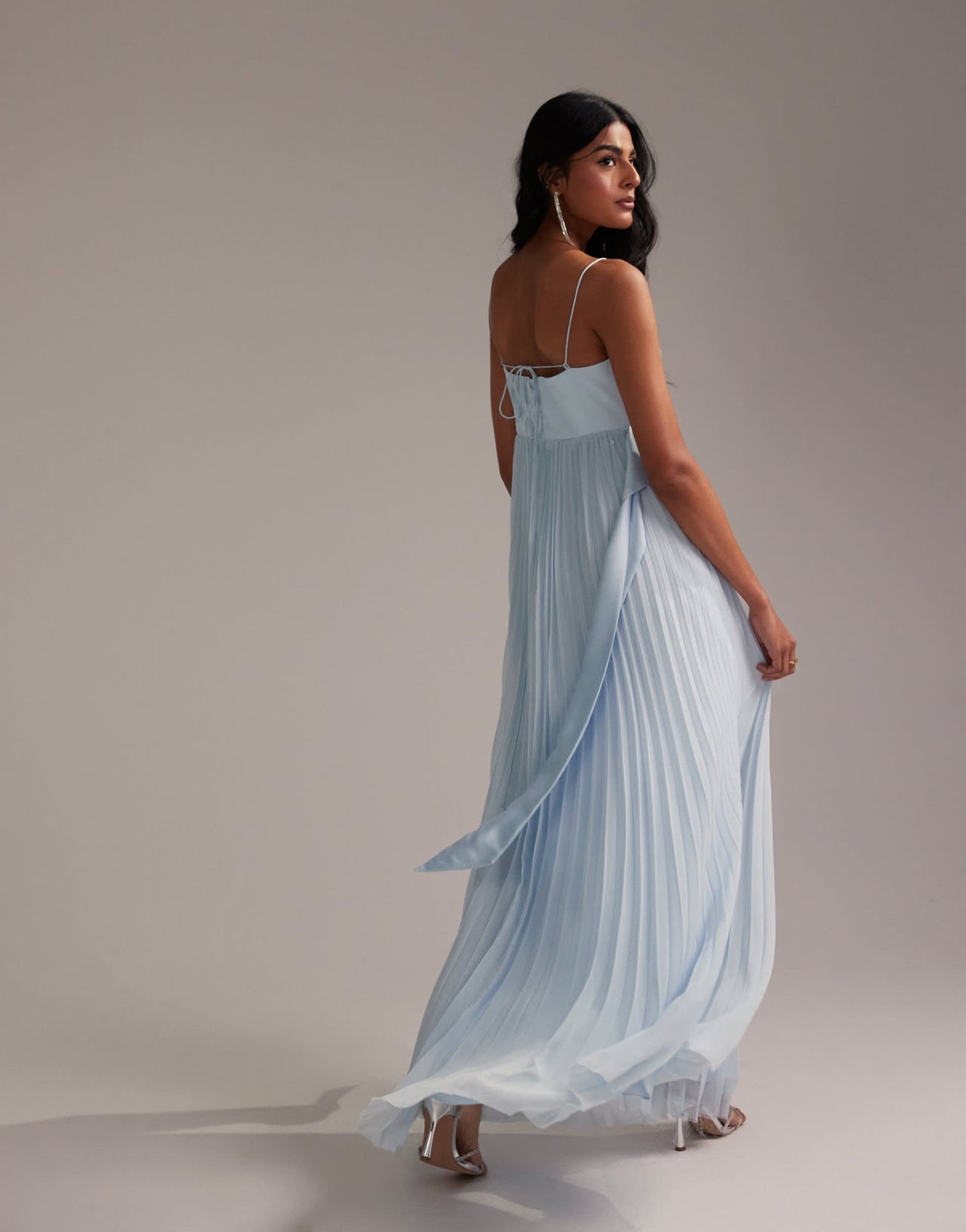 ASOS DESIGN Bridesmaids hybrid cami maxi dress with pleat skirt in light blue - ASOS Sample Sale