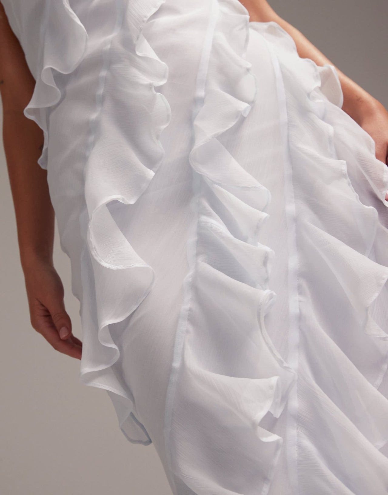 ASOS DESIGN Bridesmaids racer neck bias ruffle maxi dress in light blue - ASOS Sample Sale