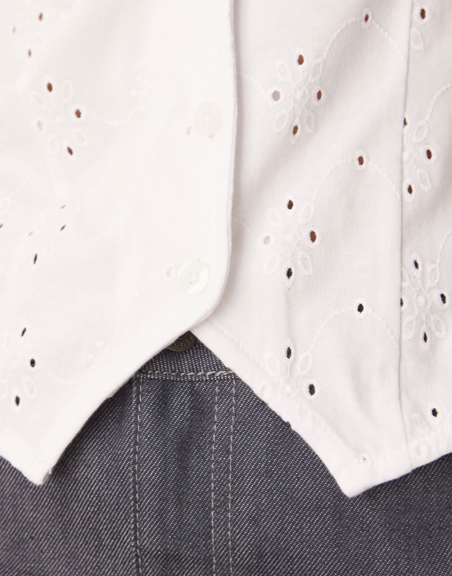 ASOS DESIGN broderie button down waistcoat in white - ASOS Sample Sale