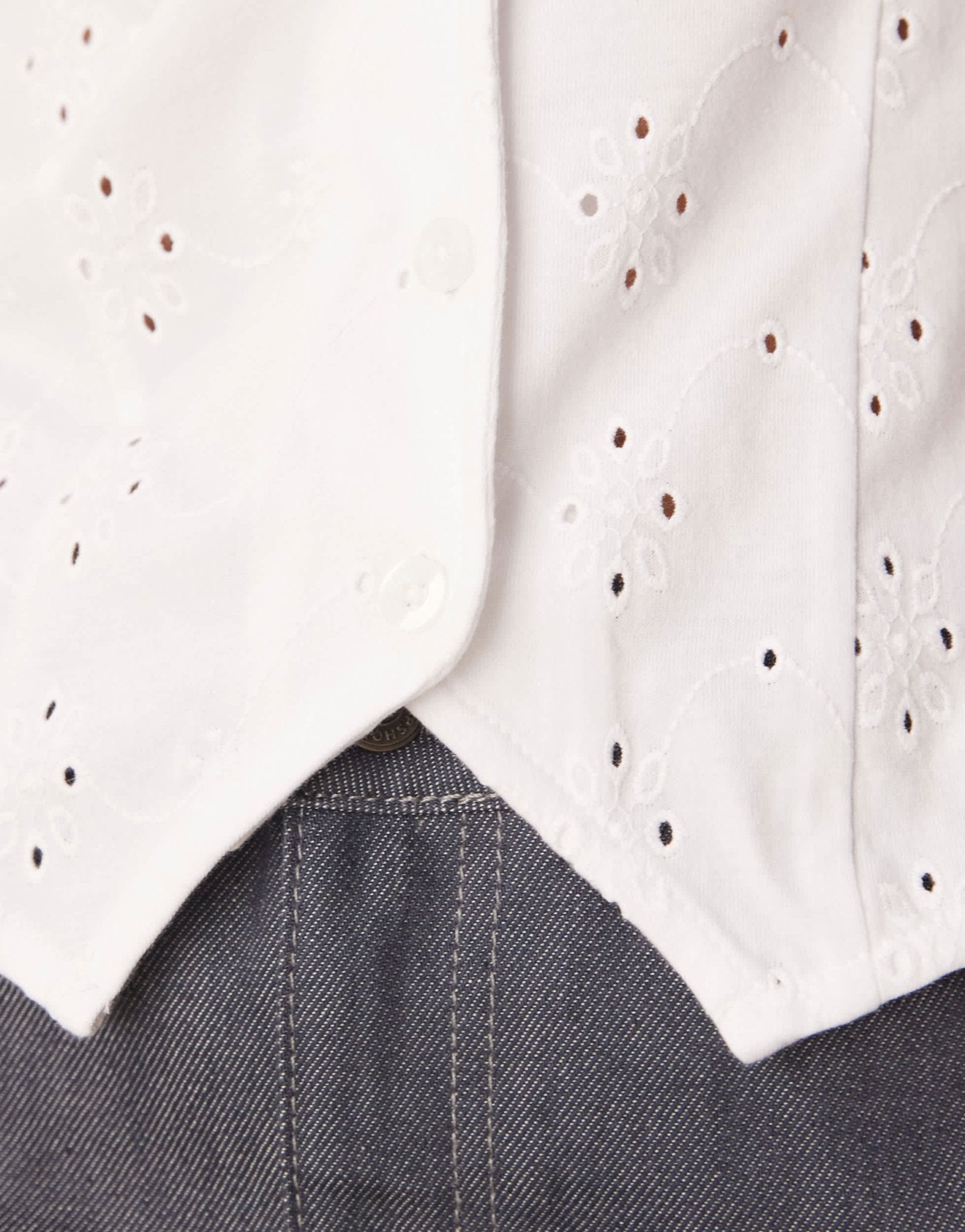 ASOS DESIGN broderie button down waistcoat in white - ASOS Sample Sale