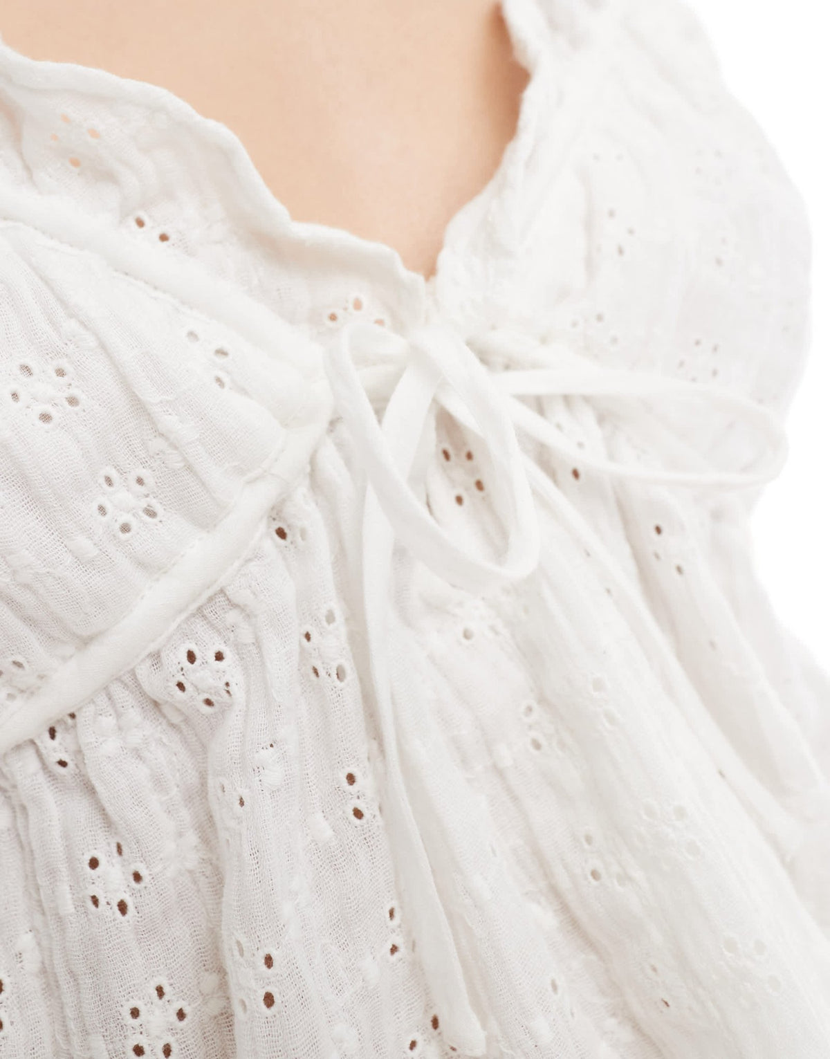 ASOS DESIGN broderie co-ord cami topin white - ASOS Sample Sale