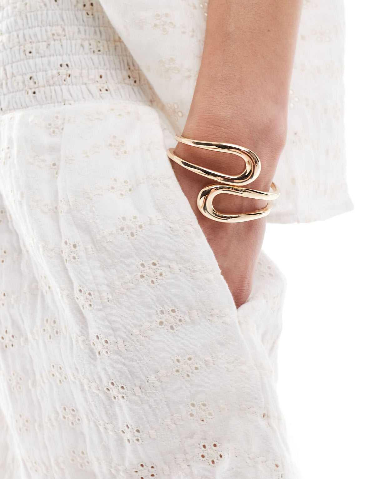 ASOS DESIGN broderie shirred waist co-ord short in cream - ASOS Sample Sale