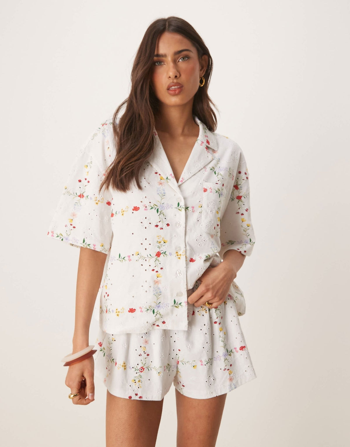 ASOS DESIGN broderie short in floral print - ASOS Sample Sale