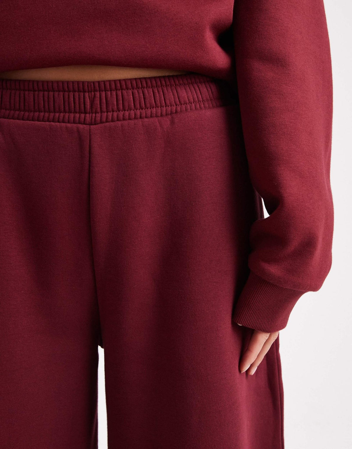 ASOS DESIGN brushback barrel leg brushback jogger in burgundy - ASOS Sample Sale