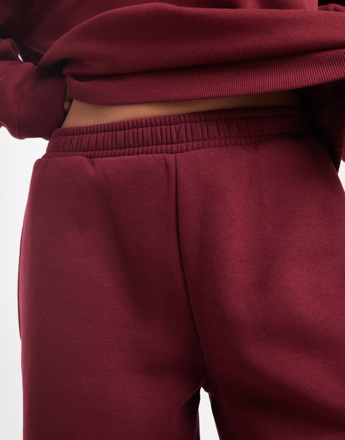ASOS DESIGN brushback barrel leg brushback jogger in burgundy - ASOS Sample Sale