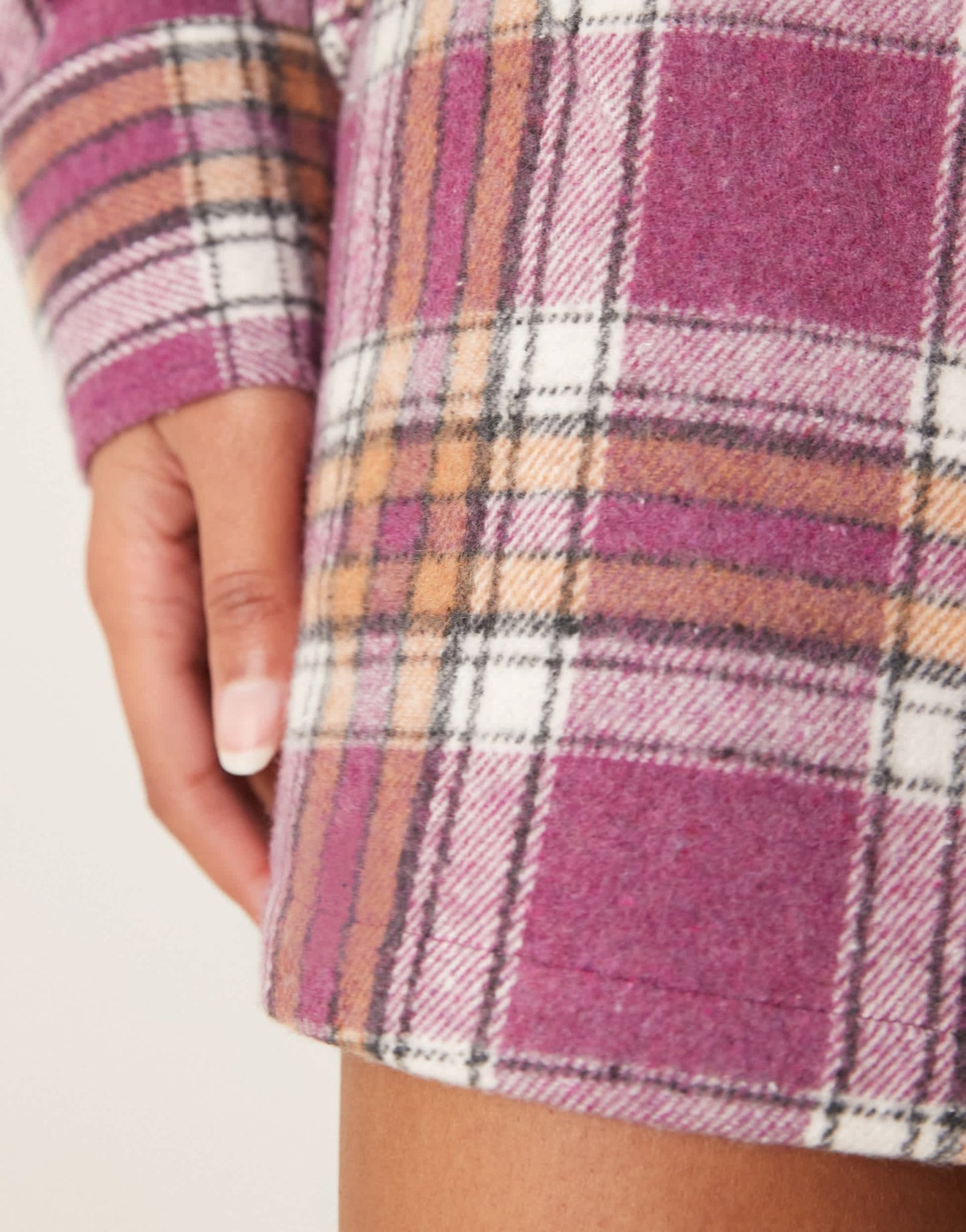 ASOS DESIGN brushed check a line mini skirt in burgundy - ASOS Sample Sale