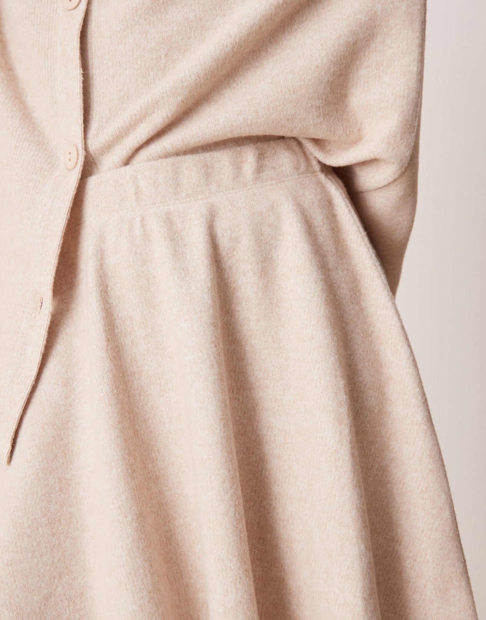 ASOS DESIGN brushed mini skirt co ord in cream - ASOS Sample Sale