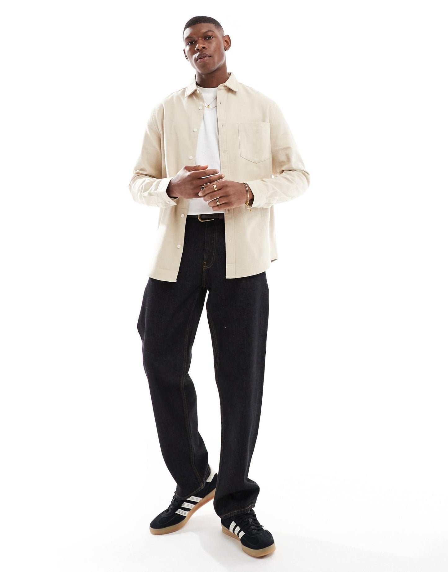 ASOS DESIGN brushed oxford regular shirt in beige - ASOS Sample Sale