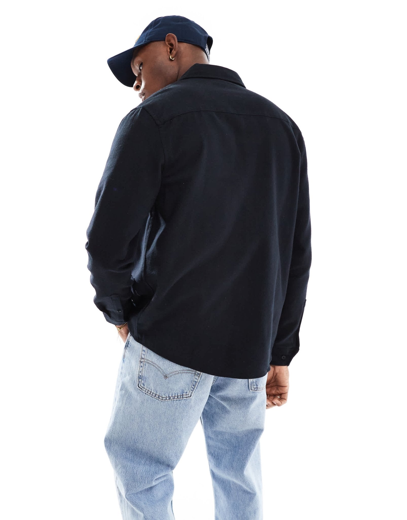 ASOS DESIGN brushed oxford regular shirt in black - ASOS Sample Sale