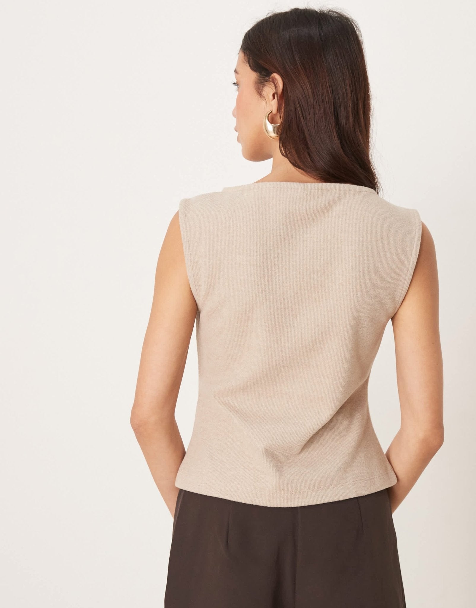 ASOS DESIGN brushed waistcoat in cream - ASOS Sample Sale