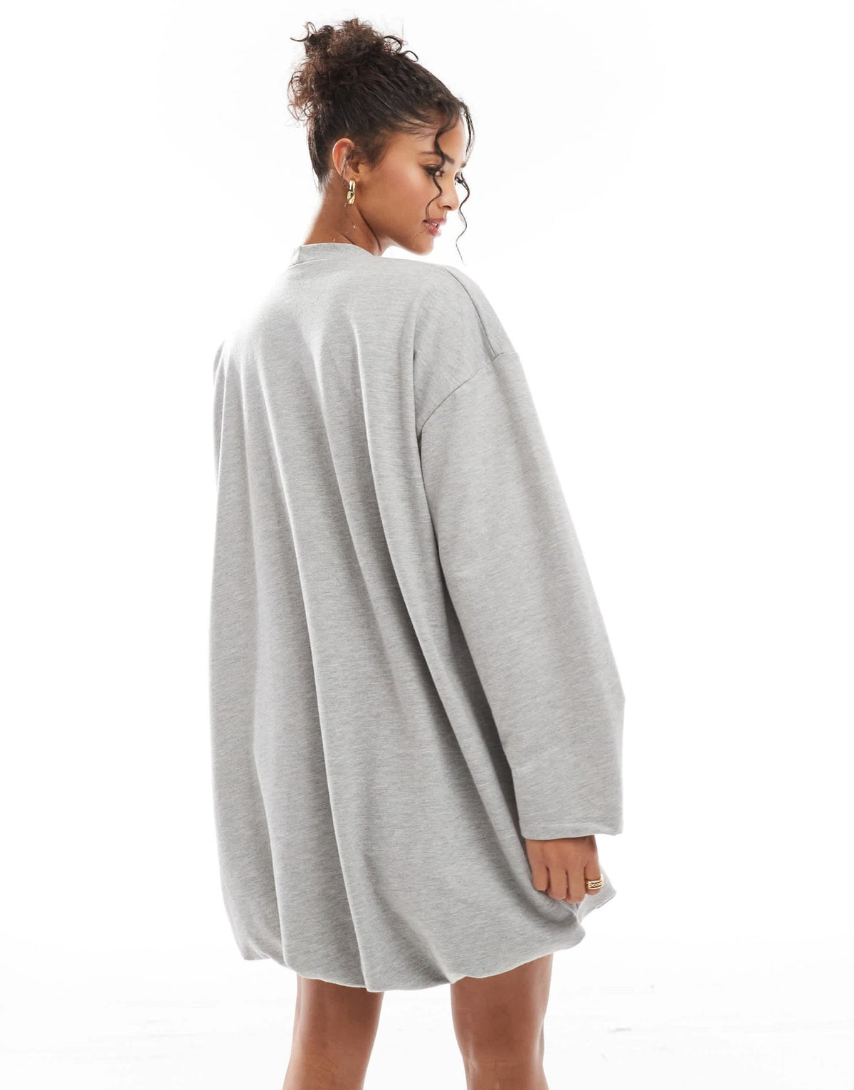 ASOS DESIGN bubble hem mini sweat dress in grey marl - ASOS Sample Sale