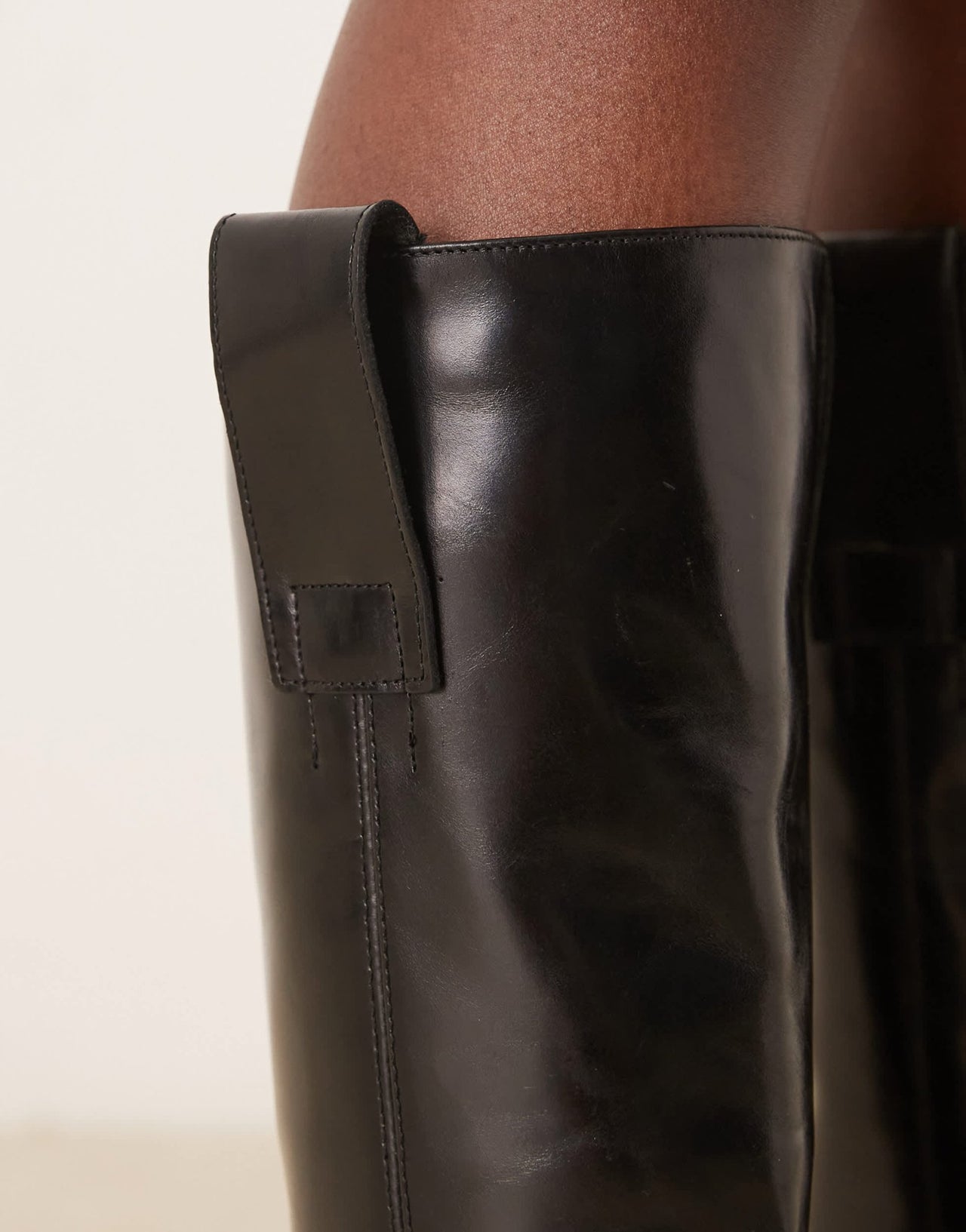 ASOS DESIGN Camelia premium leather knee high trucker boots in black - ASOS Sample Sale