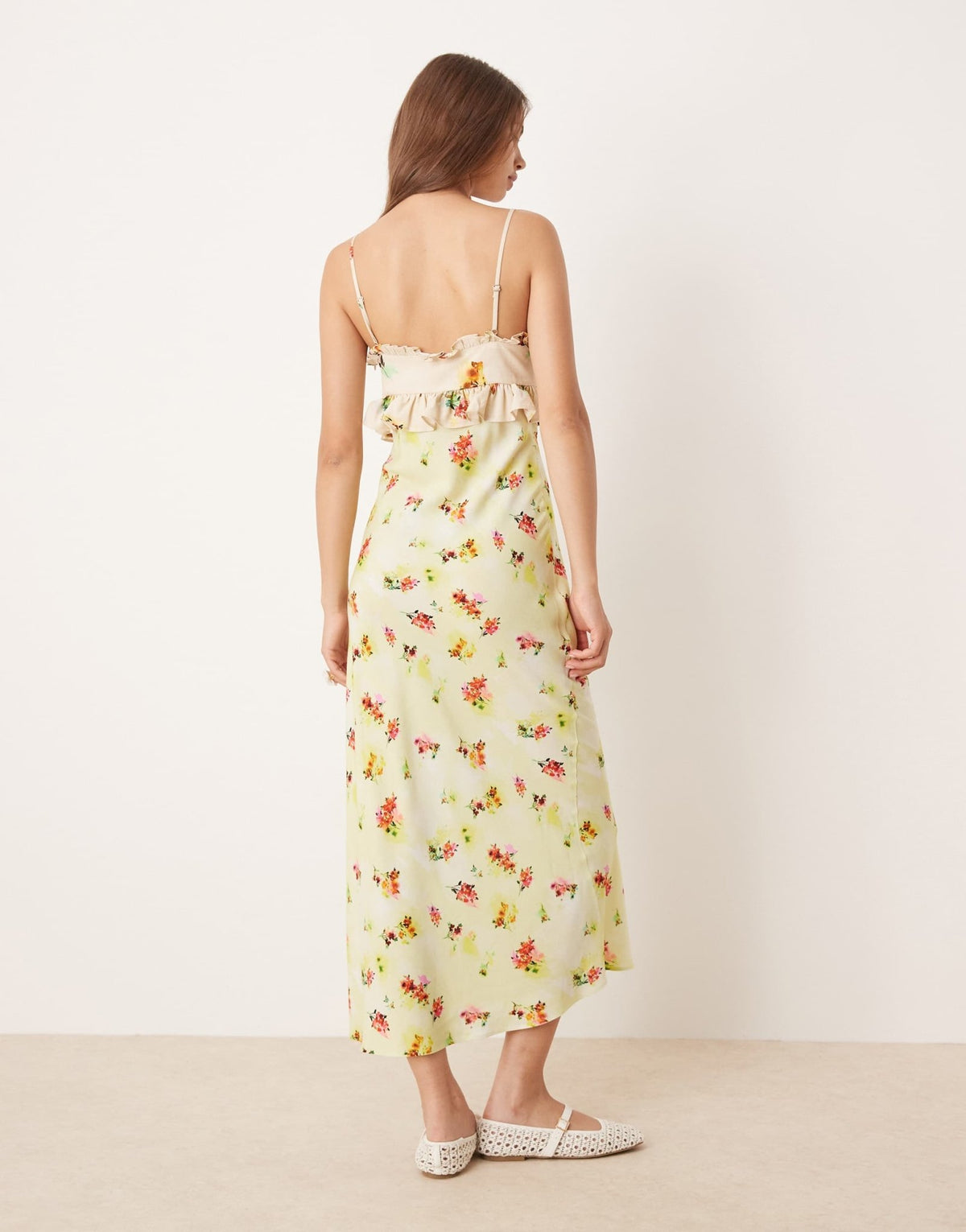 ASOS DESIGN cami midi dress with frill detail in floral - ASOS Sample Sale
